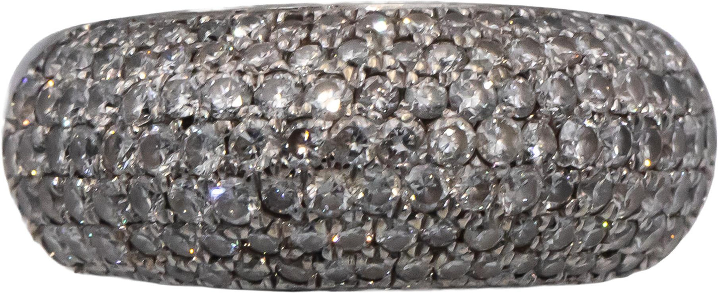 14k White Gold Round Diamond Pave Dome Cluster Ring 1.50CT Size 7