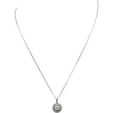 10k White Gold Round & Baguette Cut Diamond Cluster Pendant Necklace 0.75CT