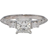 18k White Gold Lab-Grown & Natural Diamond Engagement Ring 1.42CTW Size 6.5