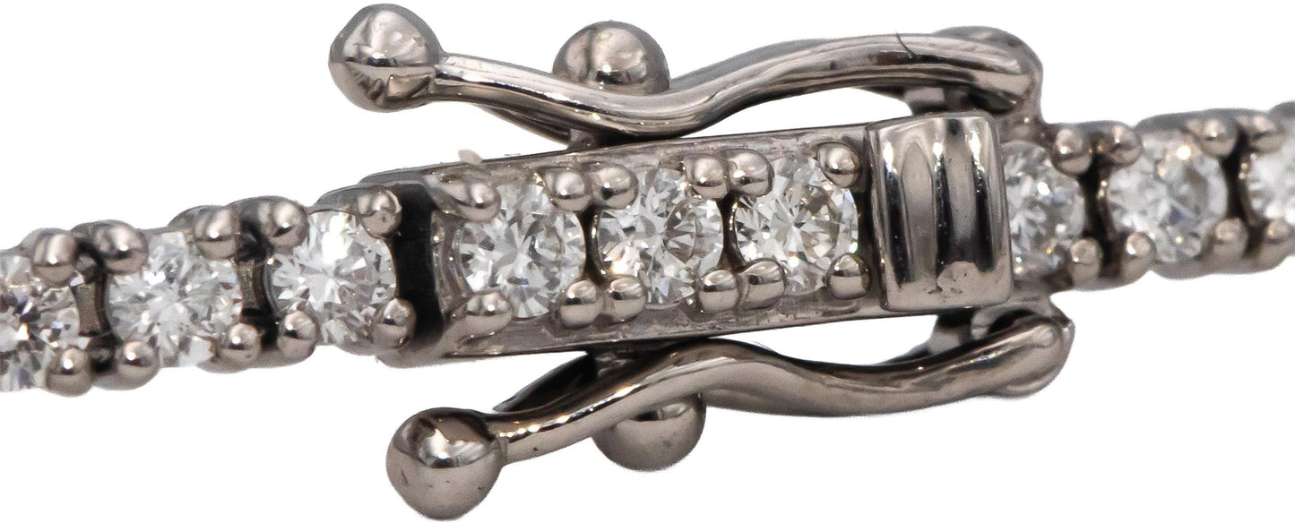 14k White Gold VS Round Diamond Tennis Bracelet 2.10CT