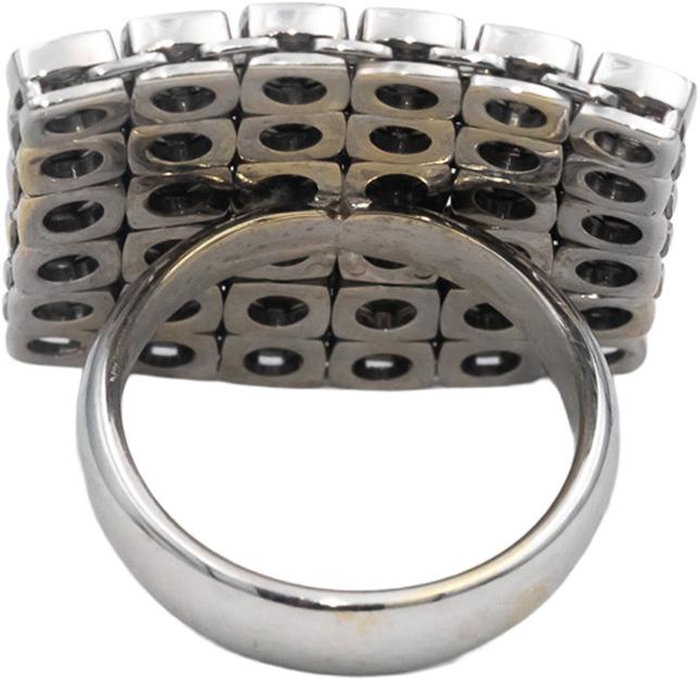 PIERO MILANO 18k White Gold Round Diamond Articulated Ring 1.65CT Size 7