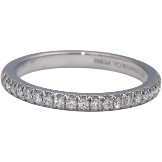 TIFFANY & CO. Platinum VS Round Diamond Soleste Band Ring 0.17CT Size 5.5