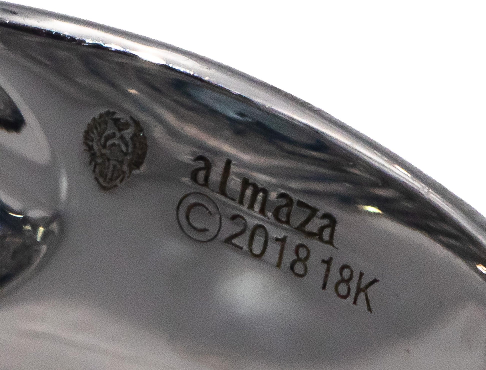 ALMAZA 18k White Gold VS Round Diamond & Cushion Cut Topaz Ring 7.38CT Size 7.25