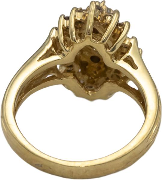 14k Yellow Gold VS Round Diamond Cluster Cocktail Ring 0.75CT Size 5.25