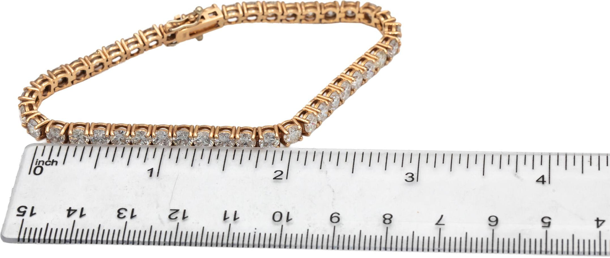 14k Rose Gold Round Diamond Tennis Bracelet 13.35CT