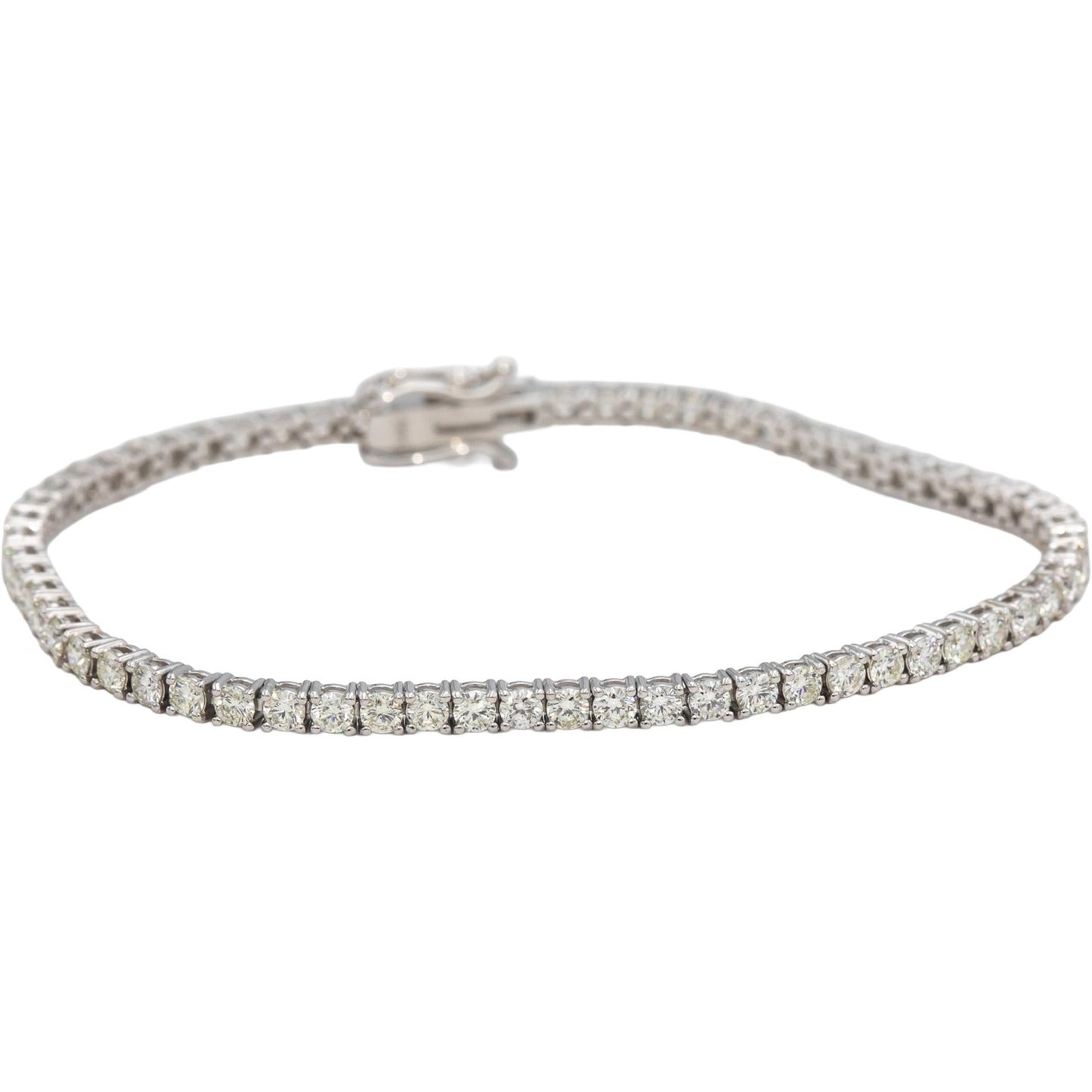 14k White Gold Round Diamond Tennis Bracelet 3.91CT