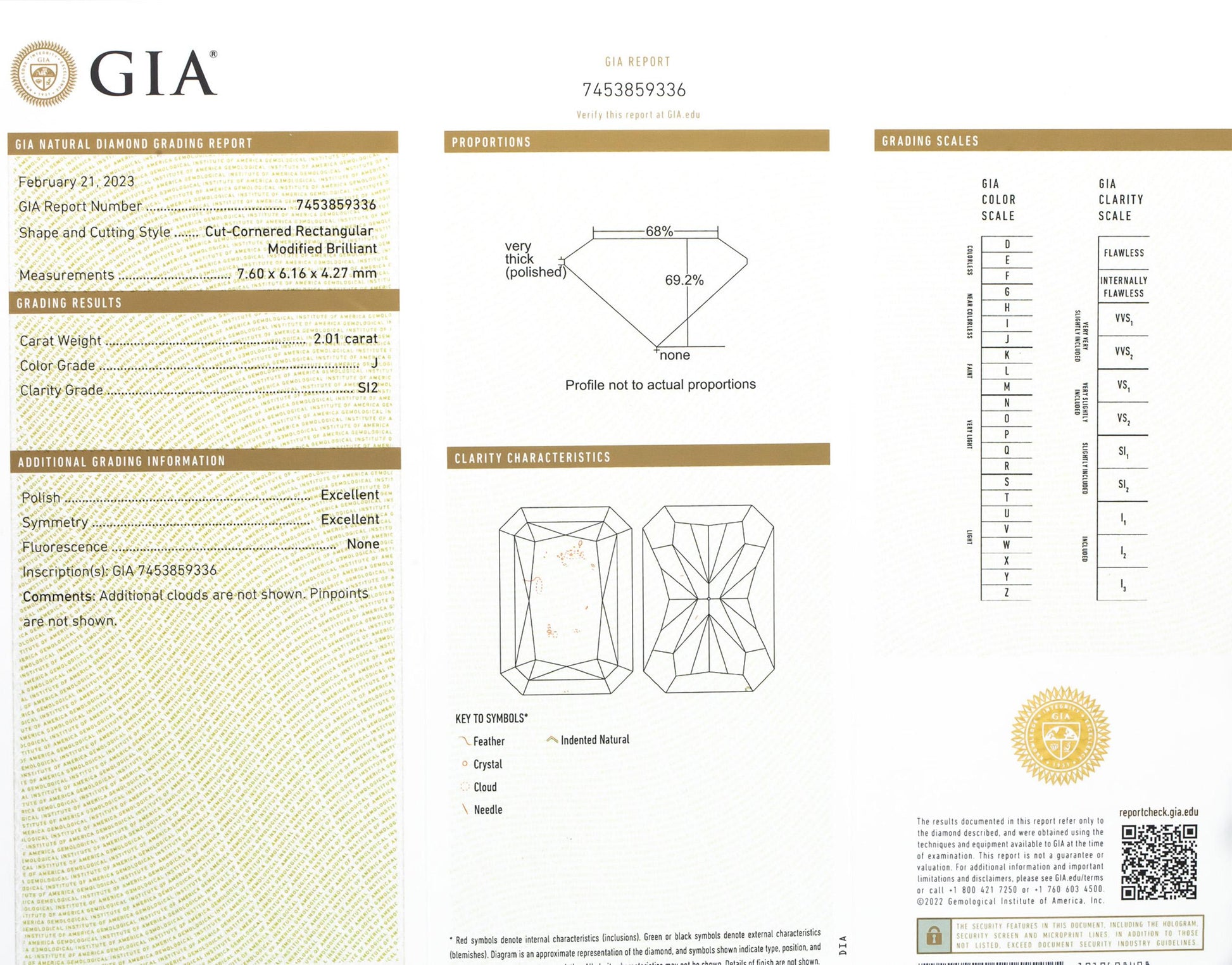 GIA Certified 18k White Gold Diamond Engagement Ring 2.54CT w/ 2.01CT Center