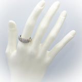 10k White Gold Round Diamond Cluster Band Ring 0.75CT Size 7