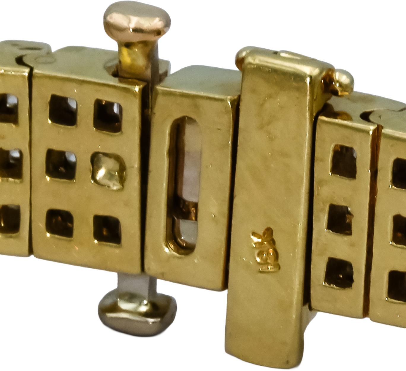 18k Yellow Gold VS Princess Cut Diamond Fancy Link Bracelet 11.50CT