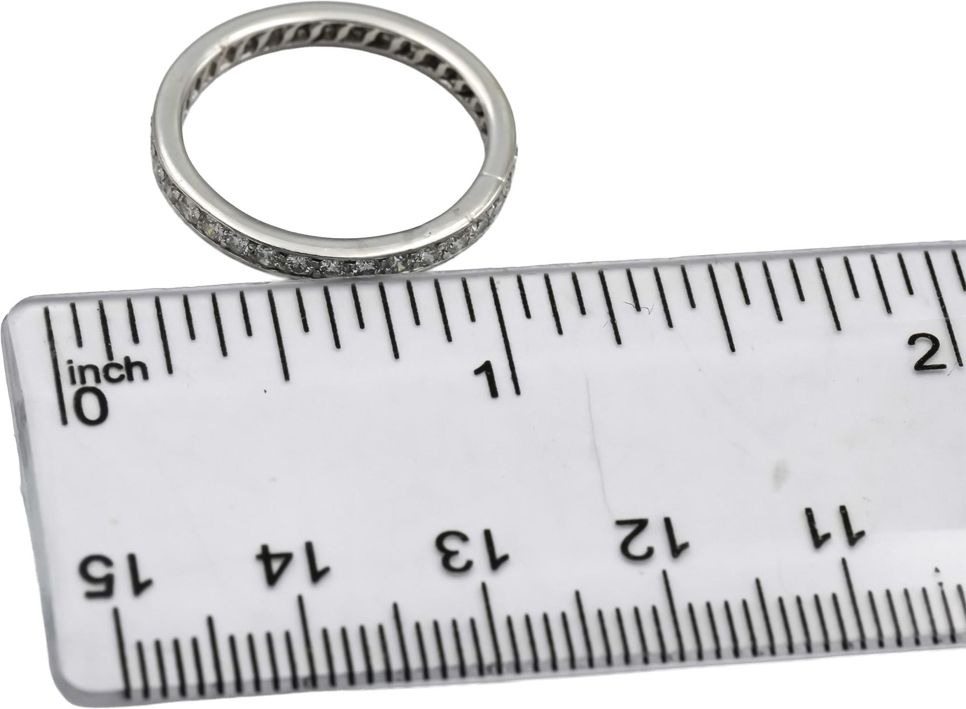 CARTIER Platinum VS Diamond Eternity Band Ring .75CT Size 7.5 w/ Papers