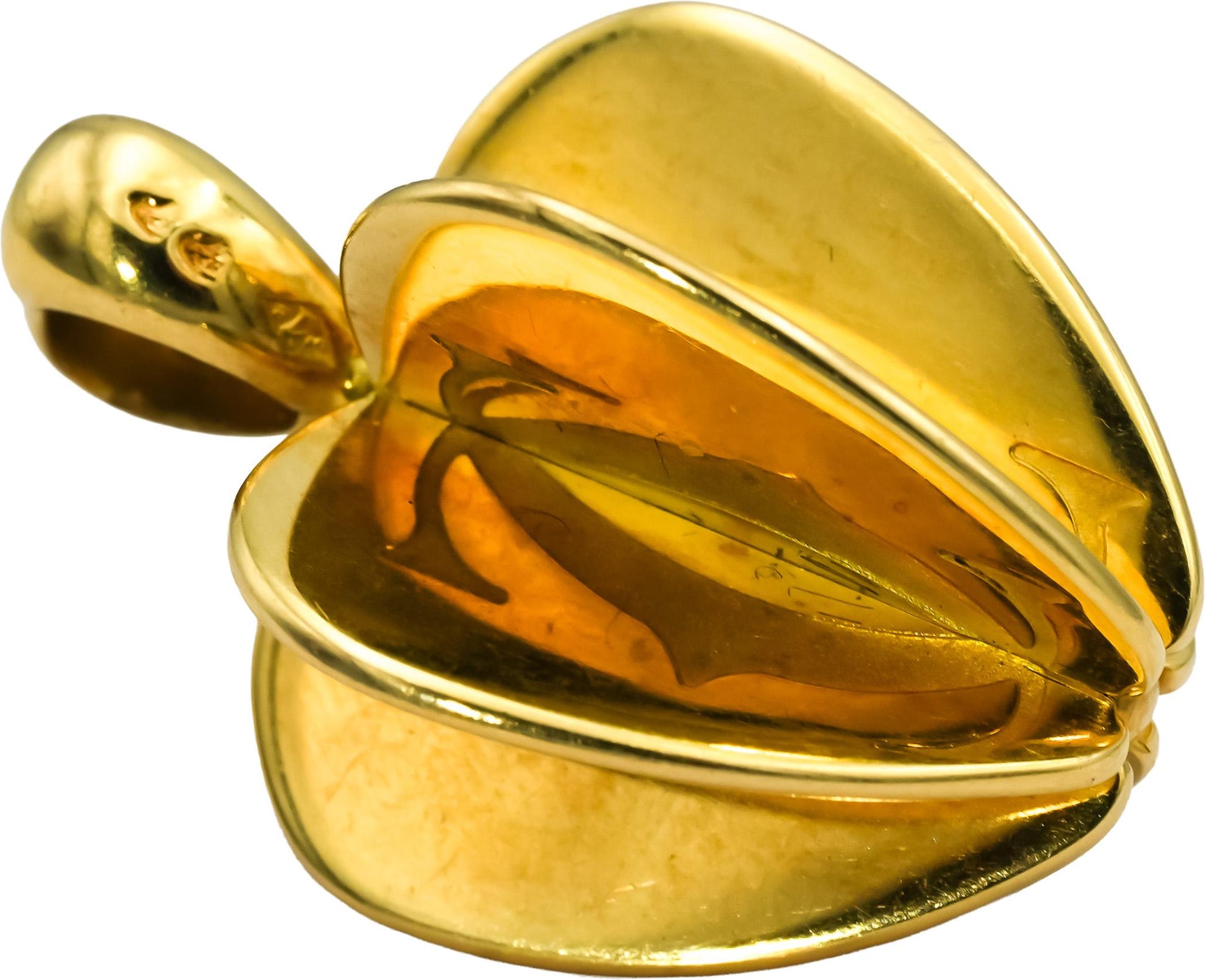 CARTIER 18k Yellow Gold Double C 3D Apple Pendant