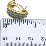 14k Yellow Gold Round Diamond Curved Earrings 0.90CT