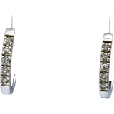 14k White Gold Round Diamond Hoop Earrings 0.33CT