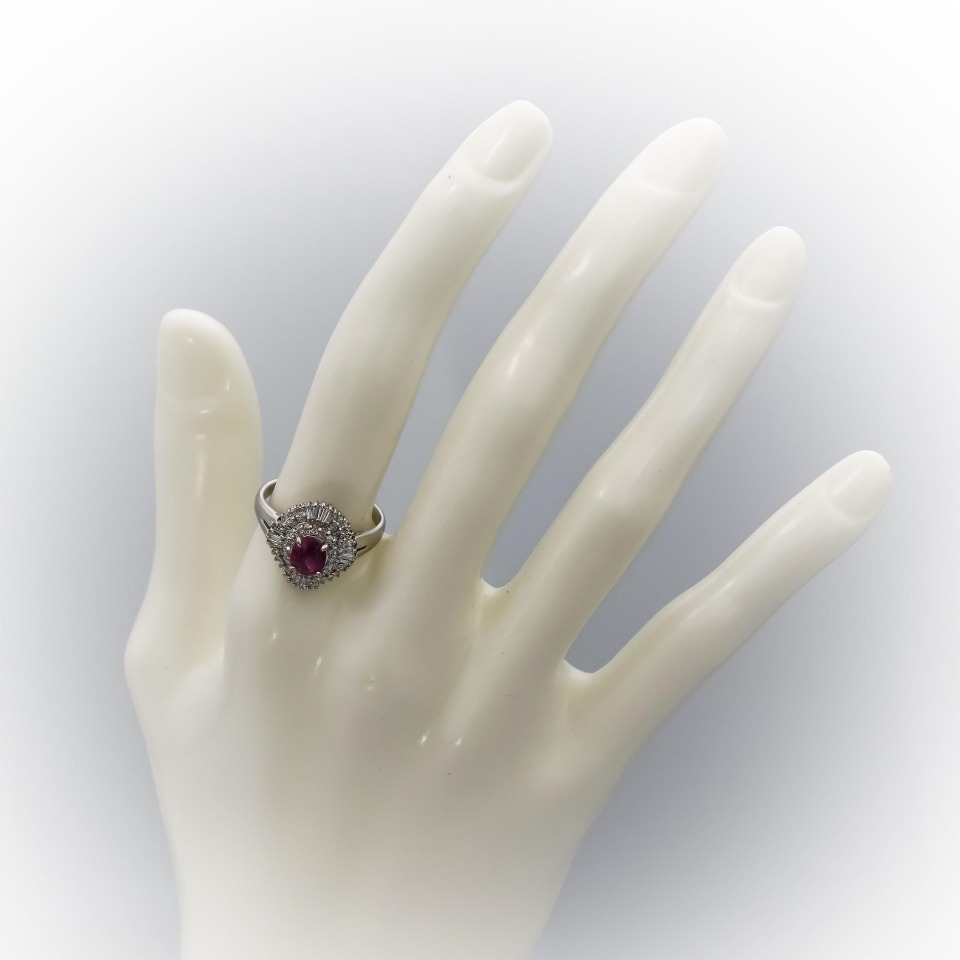 Platinum VS Diamond and Pink Sapphire Cocktail Ring 1.82CT Size 7