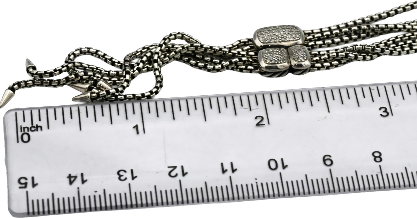 DAVID YURMAN Sterling Silver Diamond Confetti Lariat-Style Necklace 0.10CT