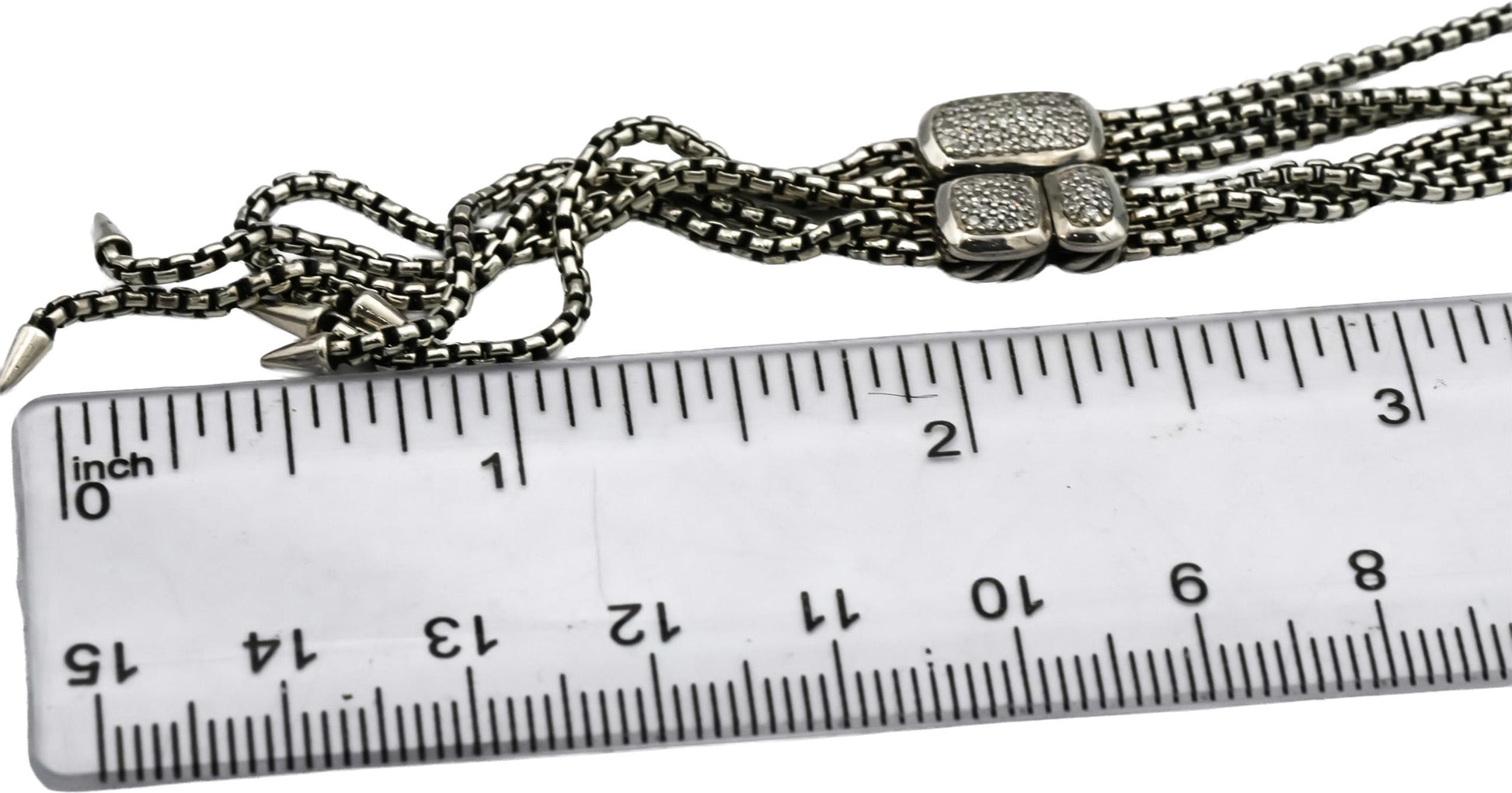 DAVID YURMAN Sterling Silver Diamond Confetti Lariat-Style Necklace 0.10CT