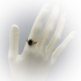 10k Yellow Gold Diamond and Amethyst Halo Cocktail Ring 1.25CT Size 6