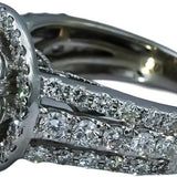 10k White Gold VS Round Lab-Grown Diamond Cluster Ring 3.0CT Size 7