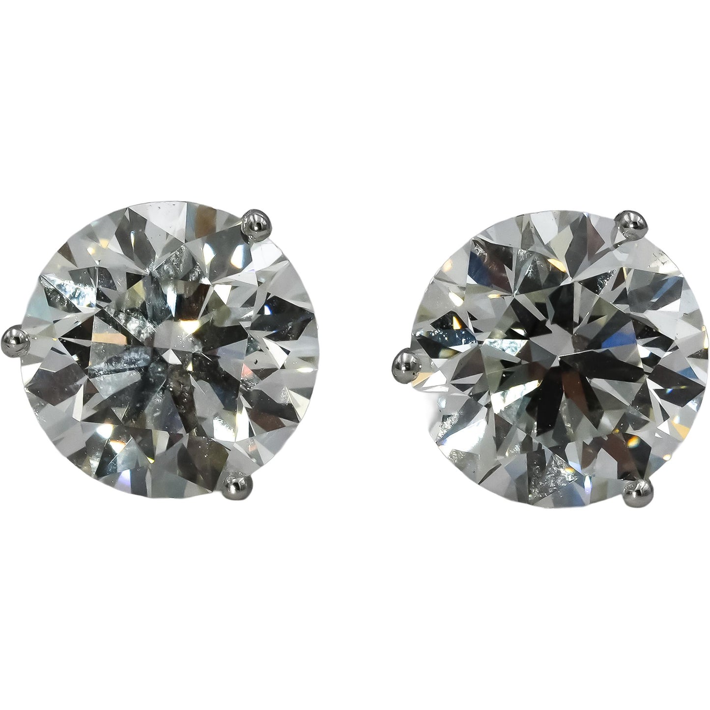 IGI Certified 14k White Gold VS Round Lab-Grown Diamond Stud Earrings 6.12CT