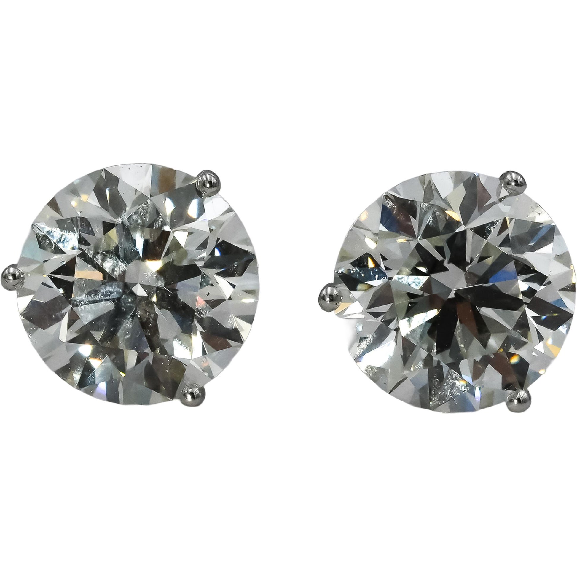 IGI Certified 14k White Gold VS Round Lab-Grown Diamond Stud Earrings 6.12CT