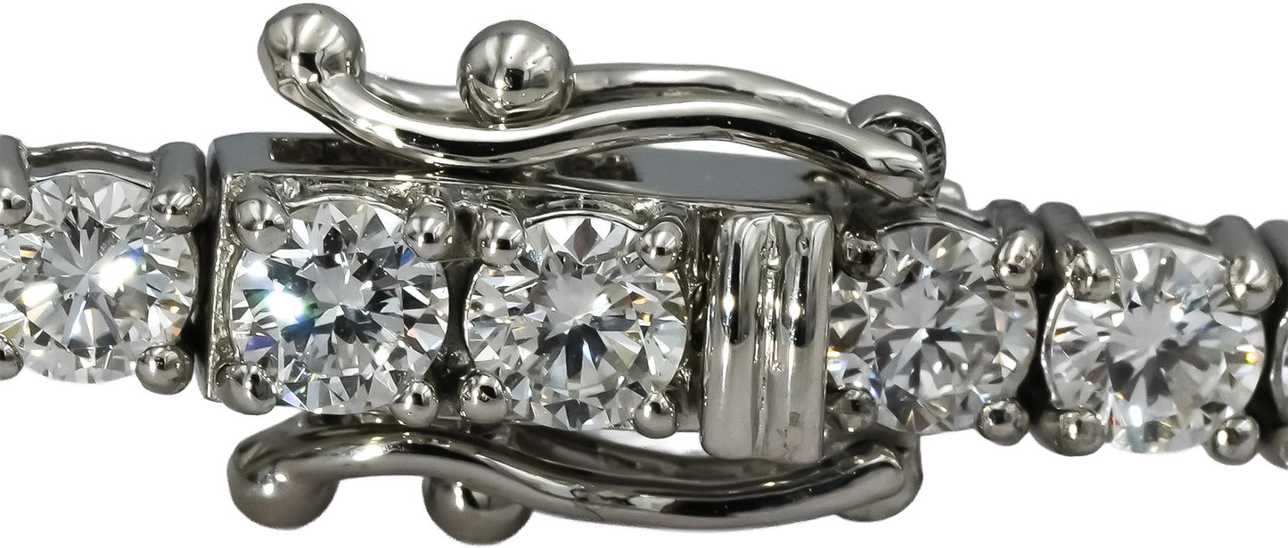 14k White Gold VS Round Lab-Grown Diamond Tennis Bracelet 7.16CT