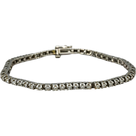 14k White Gold Round Diamond Tennis Bracelet 2.05CT
