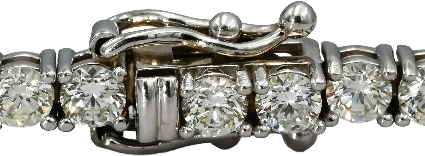14k White Gold VS Round Diamond Tennis Bracelet 5.72CT