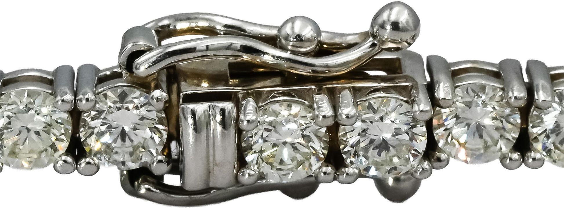 14k White Gold VS Round Diamond Tennis Bracelet 5.72CT