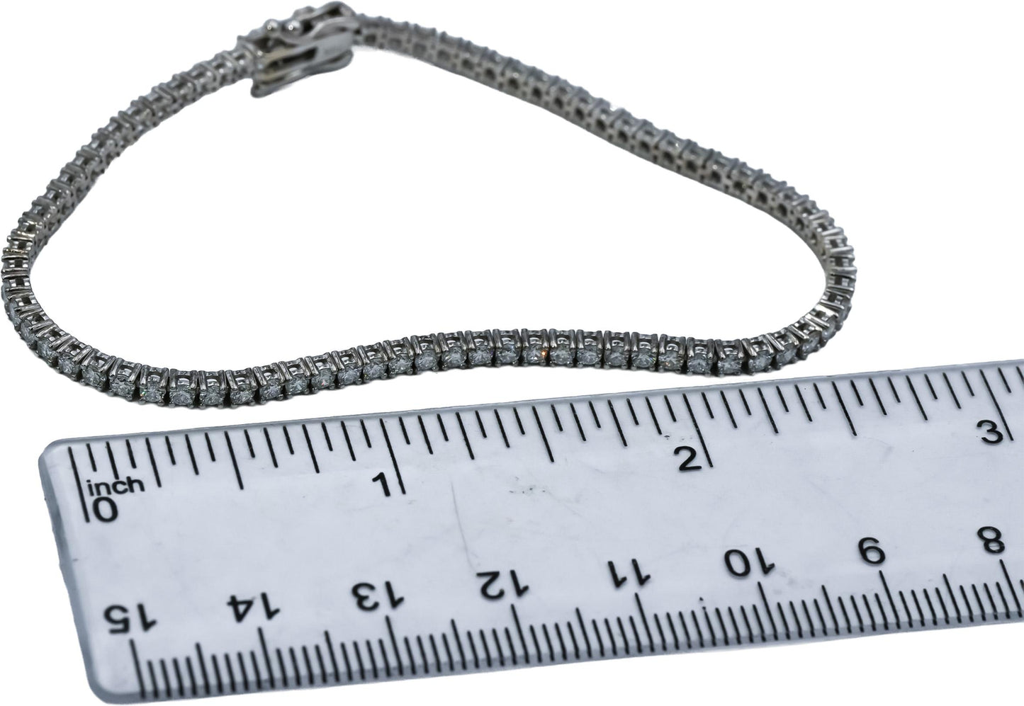 14k White Gold VS Round Diamond Tennis Bracelet 2.75CT