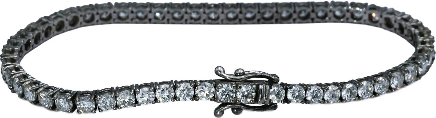 14k White Gold VS Round Lab-Grown Diamond Tennis Bracelet 5.72CT 55 Pieces