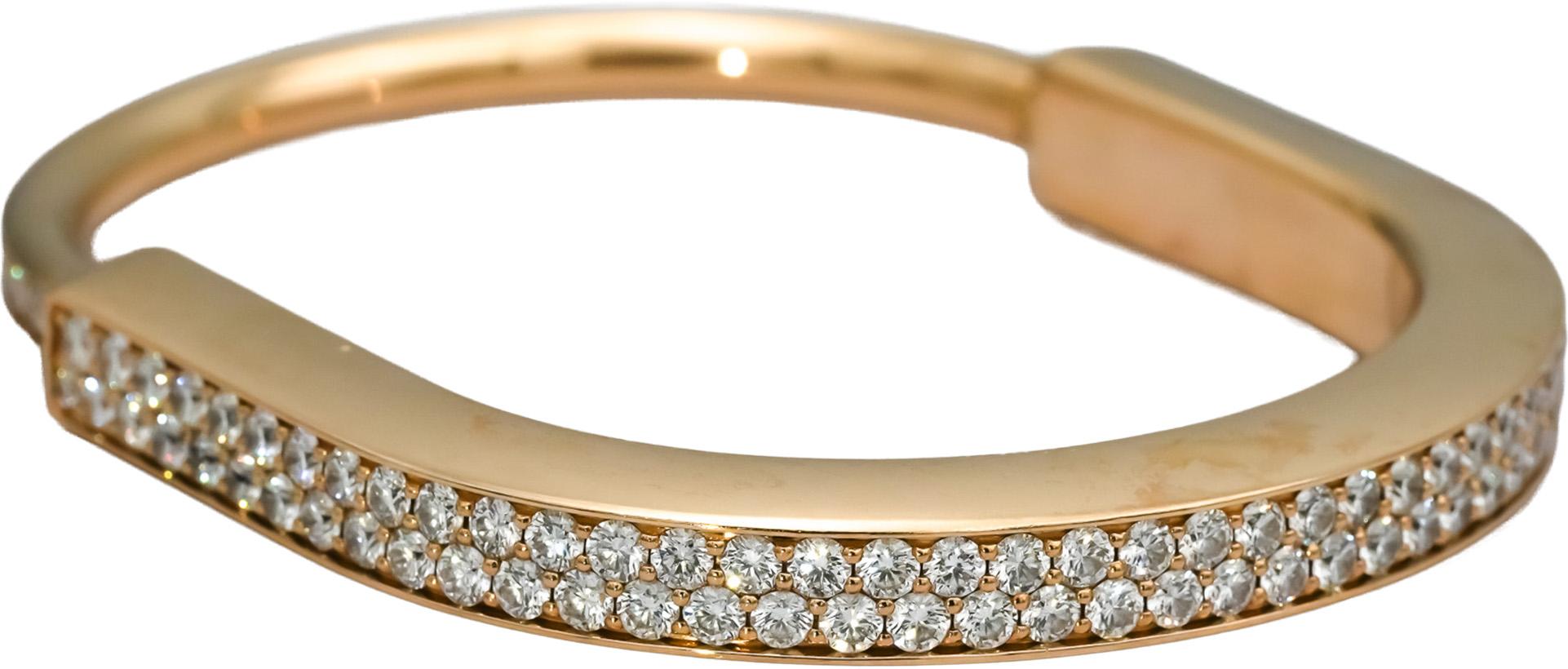 TIFFANY & CO. 18k Rose Gold VS Diamond Lock Bangle Bracelet 4.64CT $45k Retail