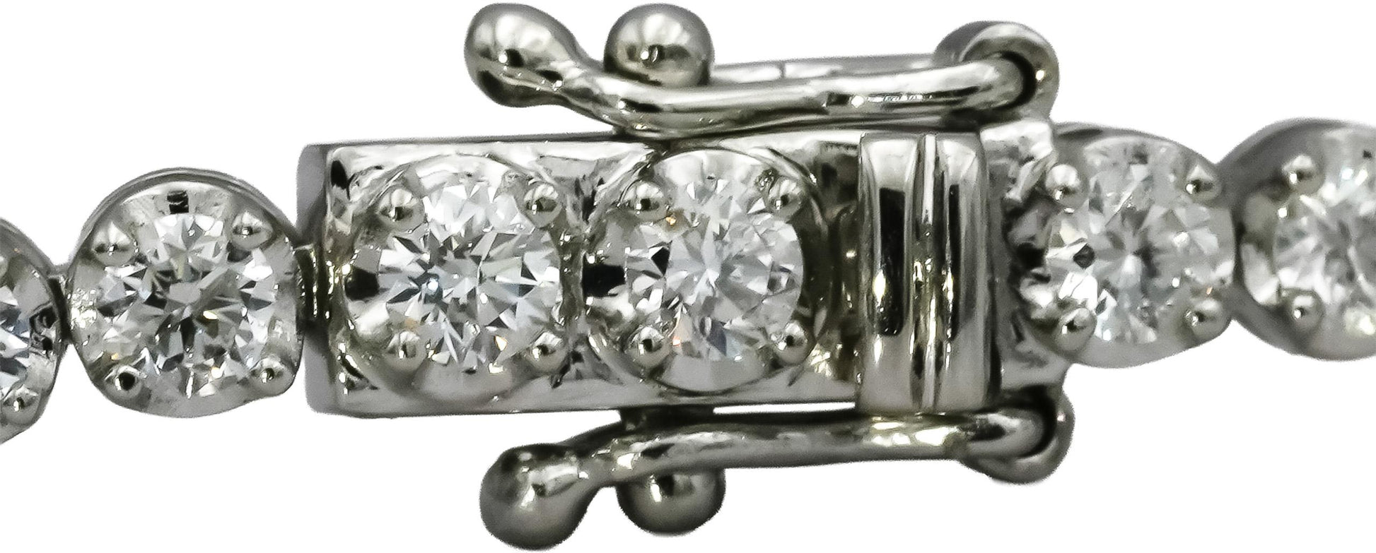 Platinum Round Natural Diamond Tennis Bracelet 3.13CT