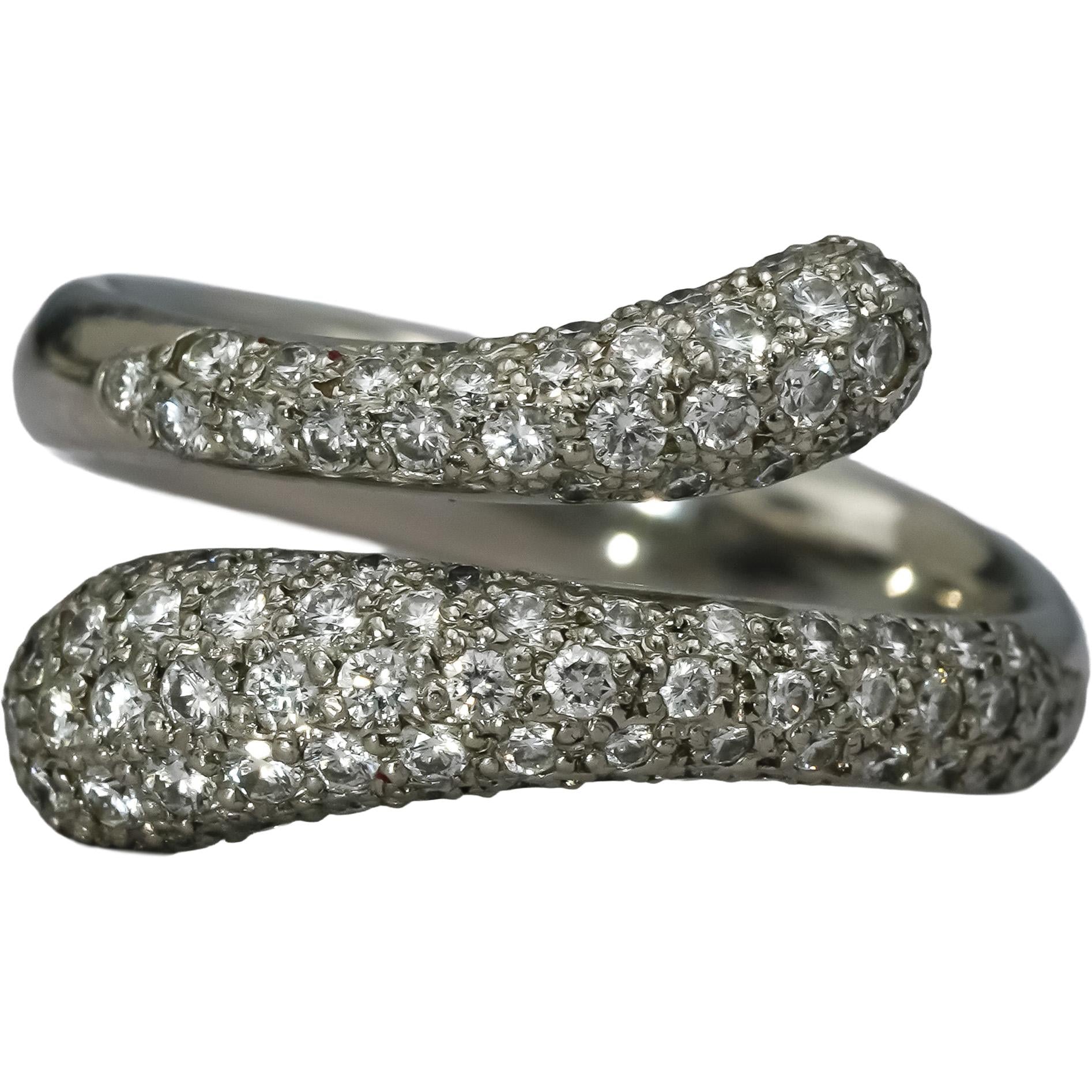 TIFFANY & CO. Platinum Elsa Peretti Diamond Wrap Ring 0.60CT Size 6