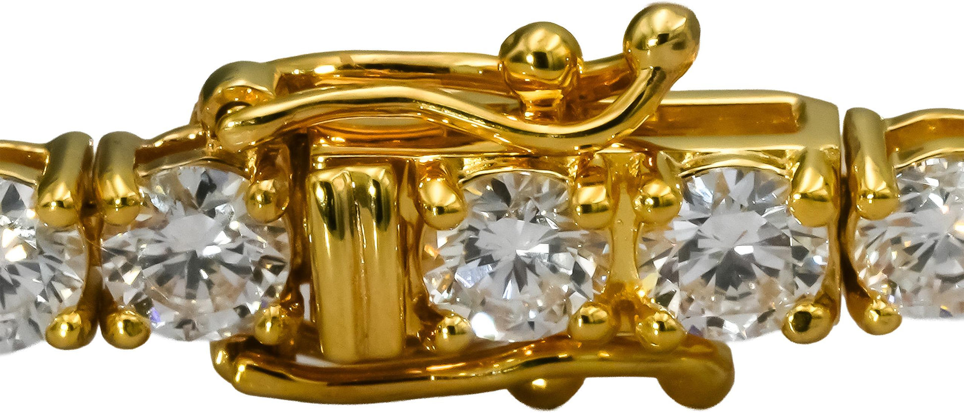 14k Yellow Gold VS Round Lab-Grown Diamond Tennis Bracelet 9.75CT
