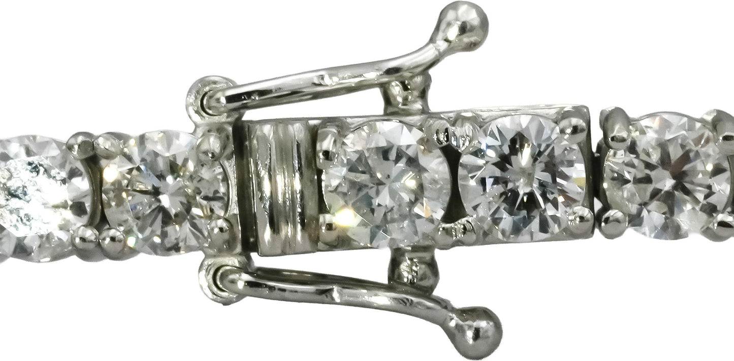 Platinum Round Natural Diamond Tennis Bracelet 7.80CT