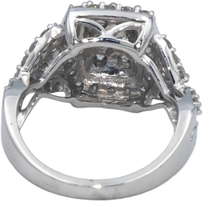 10k White Gold 1.50CT Round Cut Diamond Cluster Cocktail Ring Size 7