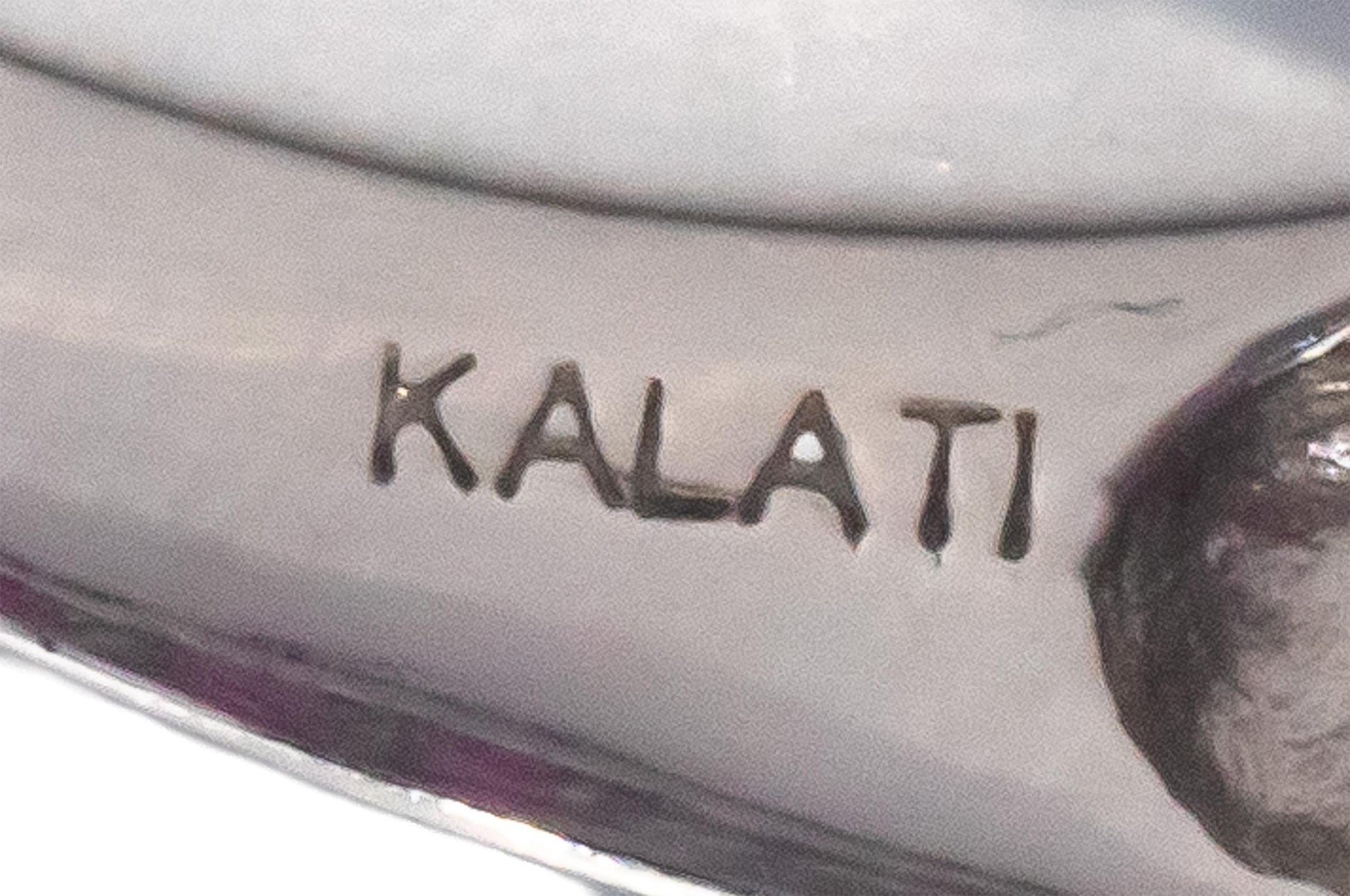 KALATI Designer 14k White Gold 1.25CT Diamond and Ruby Band Ring Size 6.75