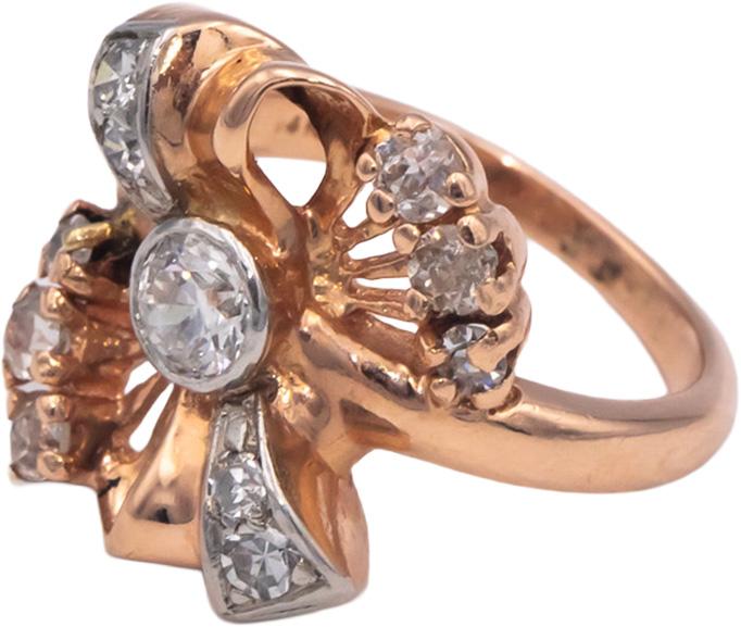 Retro Vintage 14k Rose Gold 0.75CT VS Diamond Ring Size 5.75