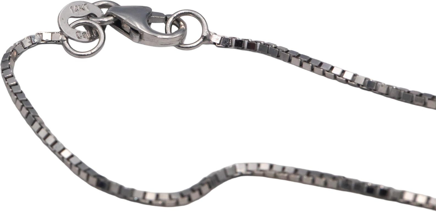 14k White Gold VS Diamond Open Heart Pendant Chain Necklace 1.0CT