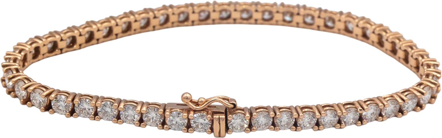 14k Rose Gold Jewelry VS Round Cut Diamond Tennis Bracelet 6.85CT