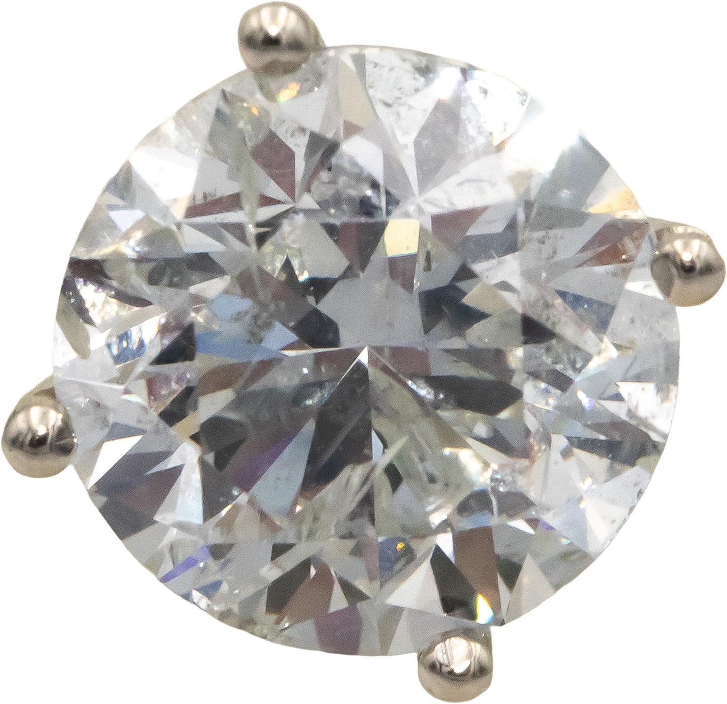 Round Cut Diamond 14k White Gold Jewelry Stud Earrings 6.19CT