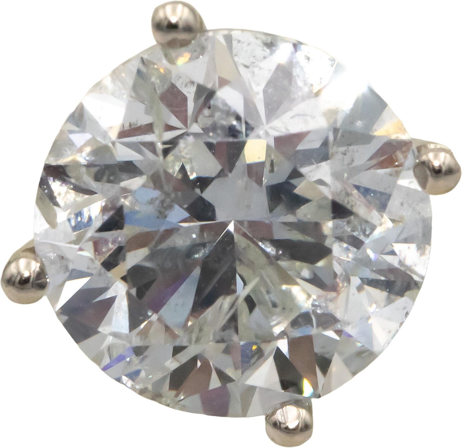 Round Cut Diamond 14k White Gold Jewelry Stud Earrings 6.19CT