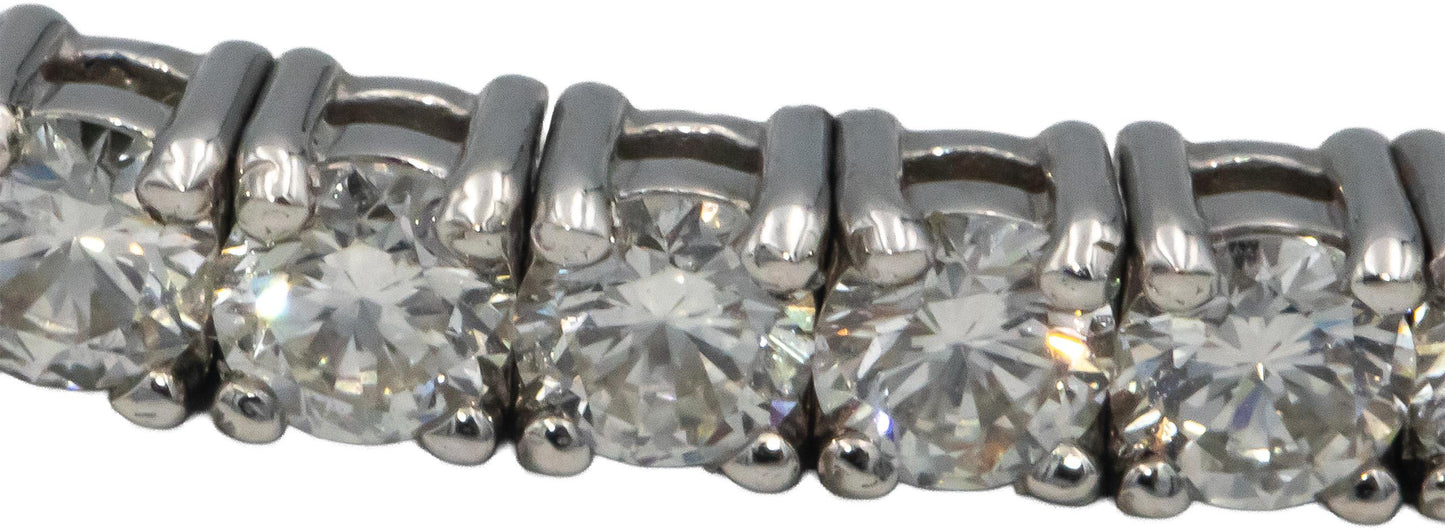 14k White Gold Round Lab Grown Diamond Semi-Flexible Bangle Bracelet 6.50CT