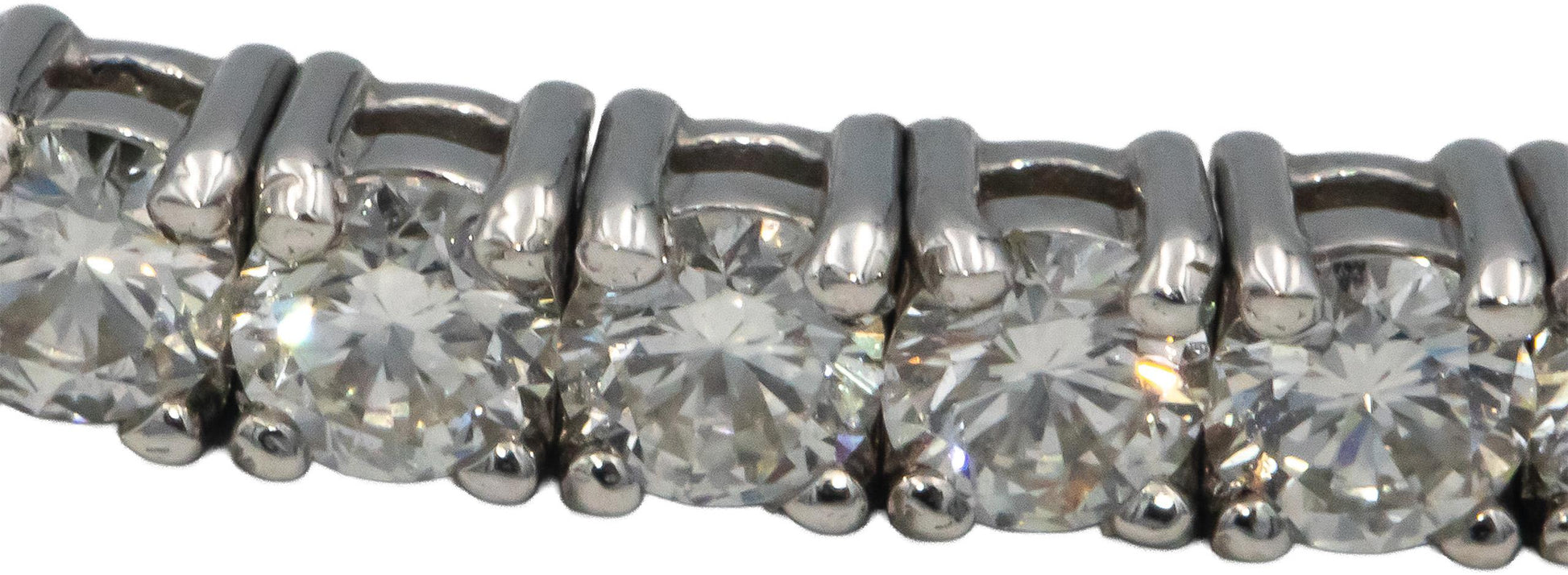 14k White Gold Round Lab Grown Diamond Semi-Flexible Bangle Bracelet 6.50CT