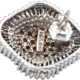 14k White Gold Round and Baguette Cut Cluster Stud Earrings 1.50CT