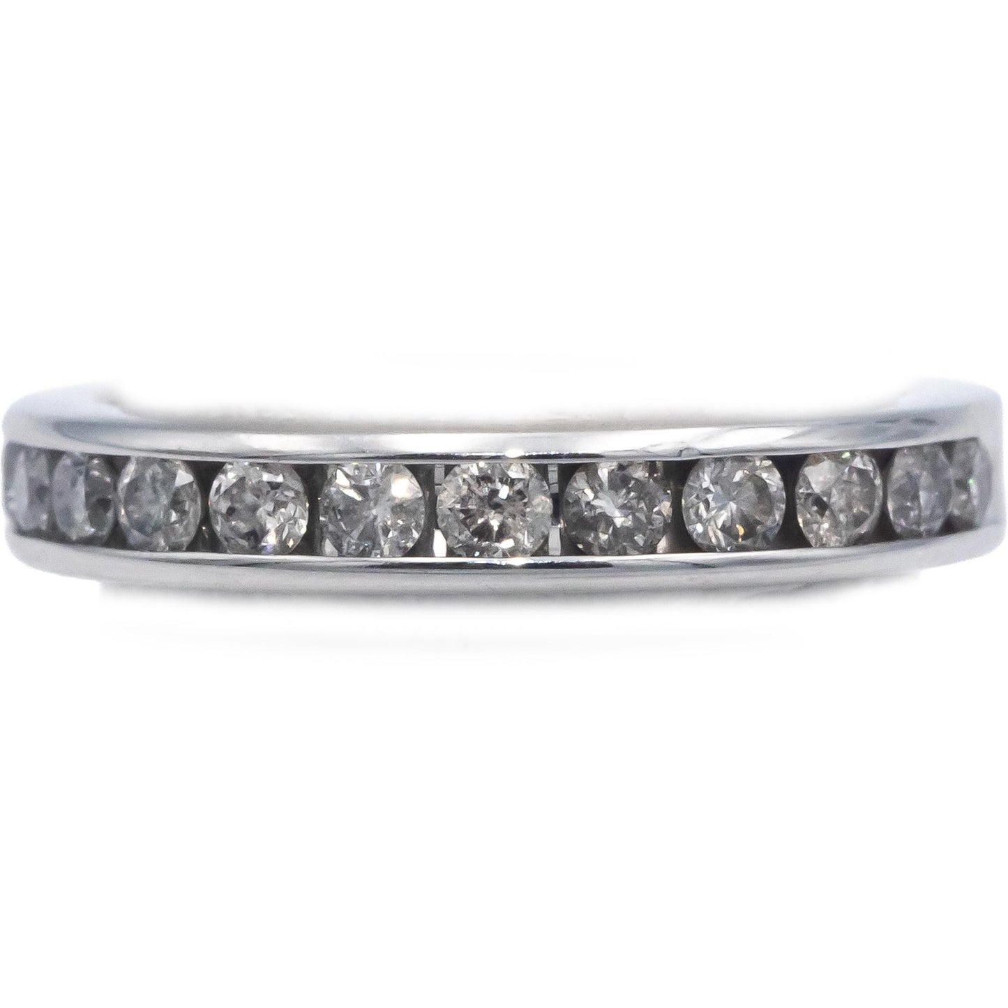 14k White Gold 0.45CT Round Cut Diamond Band Ring Size 4.75