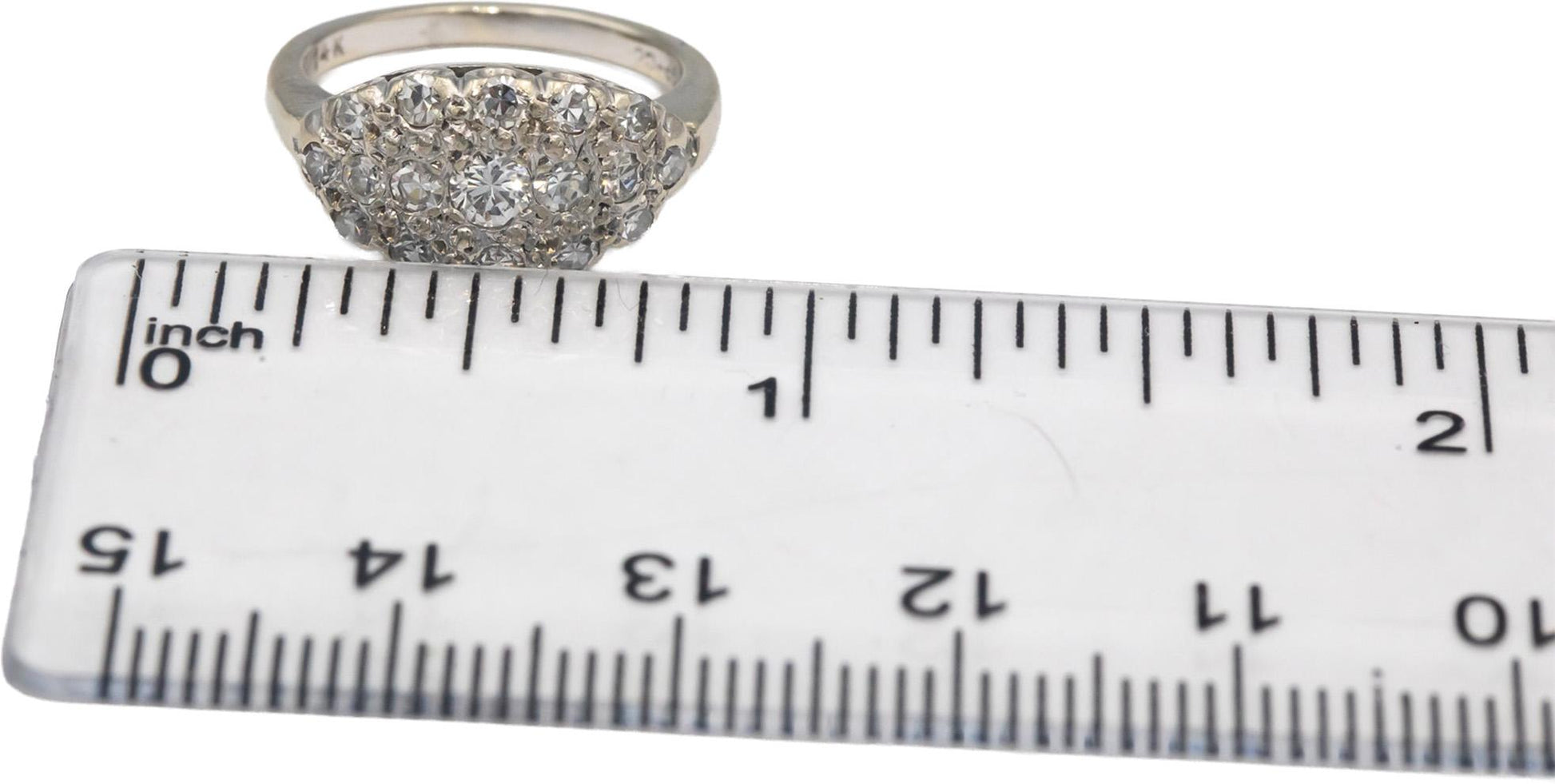 Antique Vintage 14k White Gold 0.50CT Round Cut Diamond Ring Size 3.5