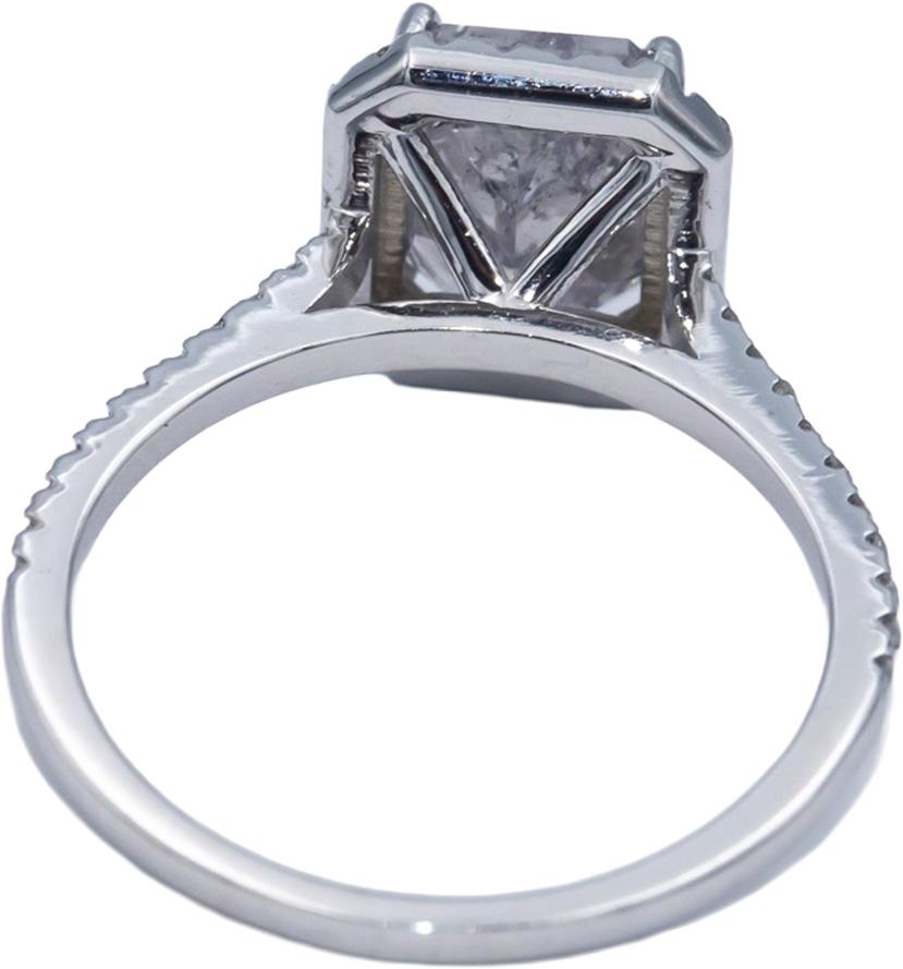 14k White Gold 2.70CT Diamond Engagement Ring w/ 2.20CT Center Size 7