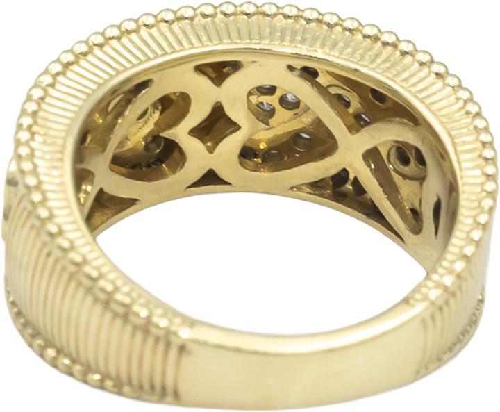 JUDITH RIPKA 14k Yellow Gold 0.50CT Round Cut Diamond Heart Bridal Ring Sz. 6.75