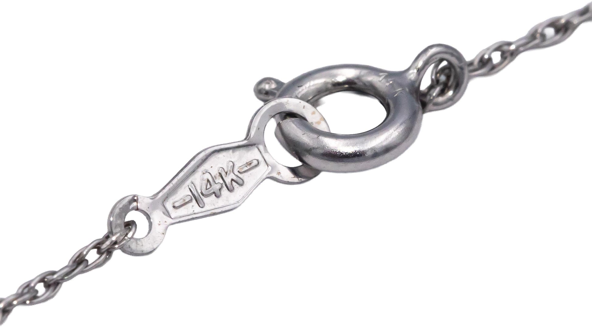 14k White Gold 0.15CT VS Round Cut Diamond Solitaire Pendant Necklace